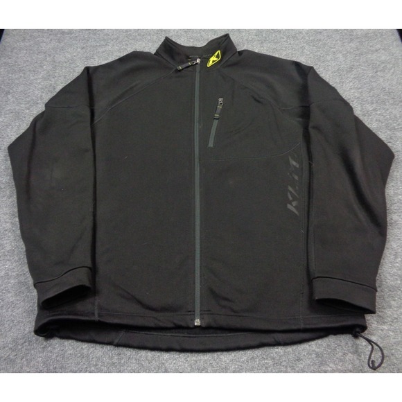 Klim Jacket Mens M Black Full Zip Mock Neck Motorcycle Pockets Logo Outdoor - Picture 1 of 11